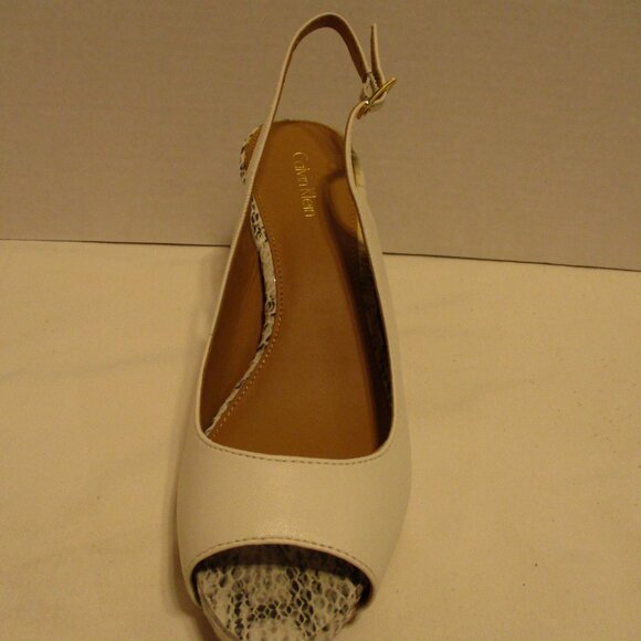 Calvin Klein Ginny Woman Size 7 Gray White Black Business High Heel Shoes - Picture 5 of 13